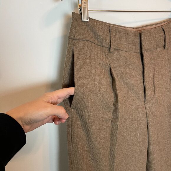BANANA REPUBLIC Petite Wide Leg Slim Flare Wool Pleated Trouser Pants \\ 8P - Picture 5 of 12